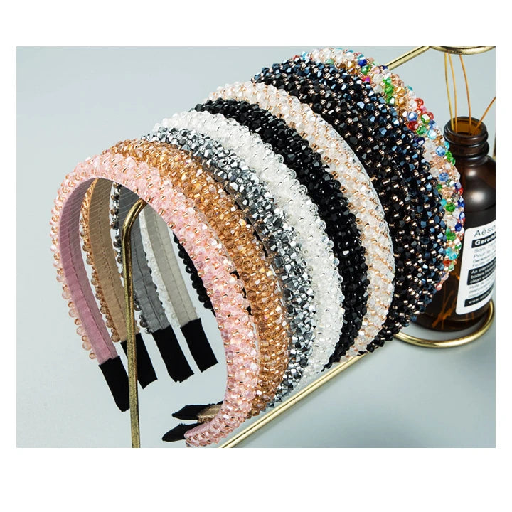 Women Crystal Diamond Headbands Trendy Hairbands Rhinestone Hair Hoops Wedding Bridal Party Daily Accessories for Girls