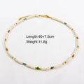Shescity Gold Plated Stainless Steel Necklace Minimalist Natural Stone Eight-pointed Star Charm Necklace Women Jewelry for Gifts