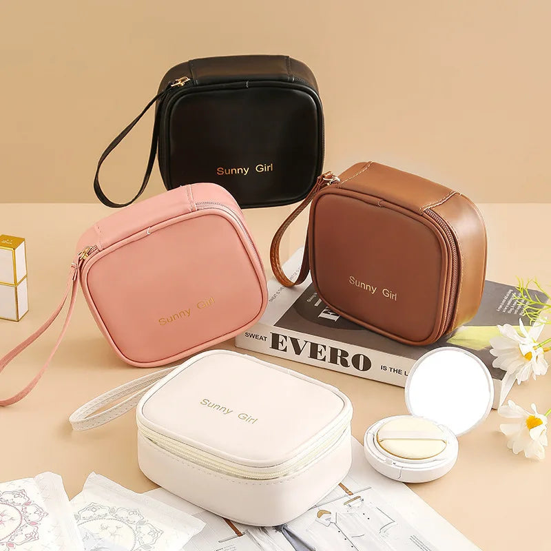 OEM High Color Value New Solid Color Monthly Menstruation Towel Bag Waterproof PU Cosmetic Bag Red Envelope Small Storage Case