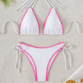 Guangzhou Auyan Women's New Floral Bud Halter Tie Bikini Swimsuit Solid XL Waist Wholesale for Summer