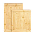 Customized Size Bamboo  Chopping Blocks With Juice Tray Groove and Kitchen Food Grade Wood Cutting Board for Gift