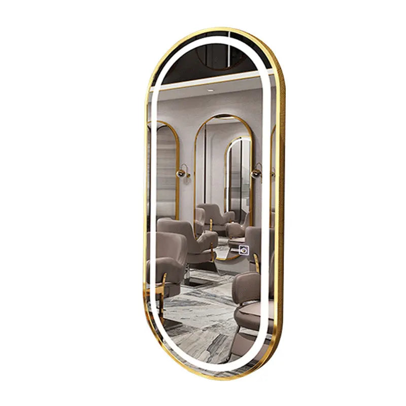 New Salon Furniture Beauty Hair Salon LED Mirror with Large LED Light