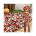 Eco-friendly Manufacture Floral Knitted Chiffon Digital Print 100% Polyester Printed Fabric Custom Mesh Fabric Print Women's Top
