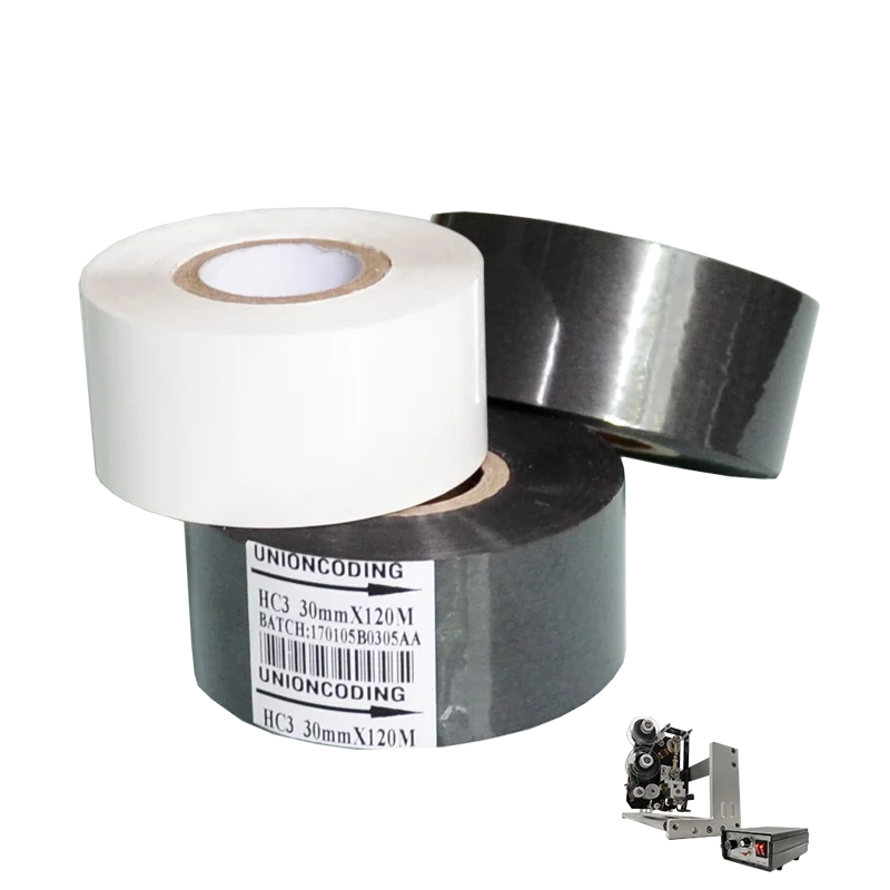UNIONCODING Supplier for Black 25mm Width Date Coding Foil Hot Stamping Ribbon for HP241b Hot Coding Foil