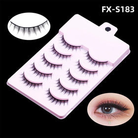 FX-S183 Short 5 Pairs False Eyelashes Eye Lashes Wholesale Manga Full Strip Eyelashes Private Label Eyelashes Lashes Strip