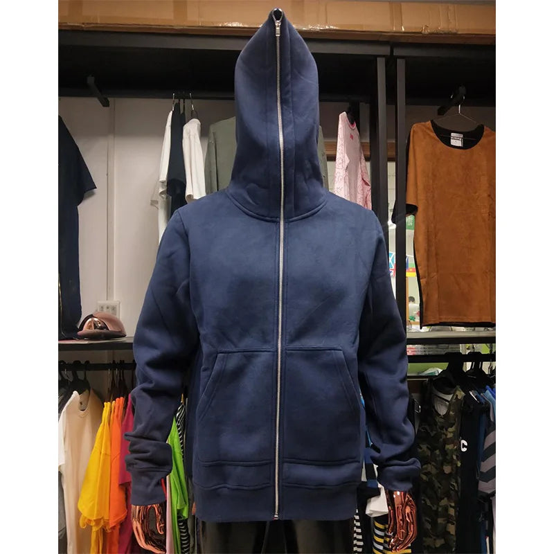 Yali Free Sample Custom logo Hoodies Unisex Fleece Men Heavy Full Zip Face Heavyweight Zipper Hoodie