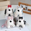 Cute Pearl Bow Stuffed West Highland Dog Bag Pendant Cartoon Animal Plush Puppy Doll Keychain Hanging Soft Toy Charm Accessories