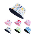 Wholesale Custom Logo Kids Reversible Unisex Bucket Hat Fishing Packable Beach Sun Hat for Kid