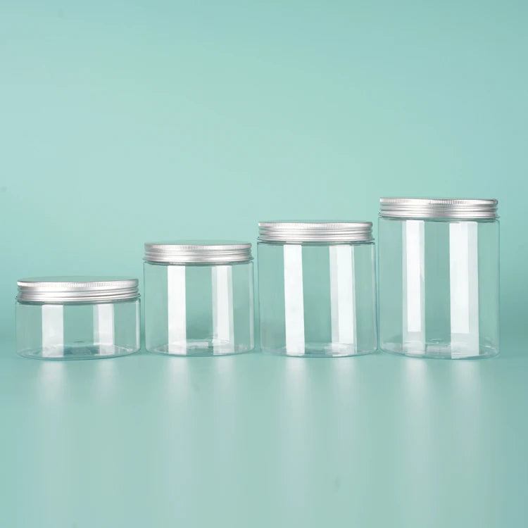 Factory Direct 2oz-1000ml Food Grade PET Plastic Jars with Lids for Honey Cookie Spice Cream Candy Storage