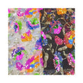 White Large Flower Black Sequin Fabric Embroidery Fabric Rainbow Sequin Stage Dress for Women Dress