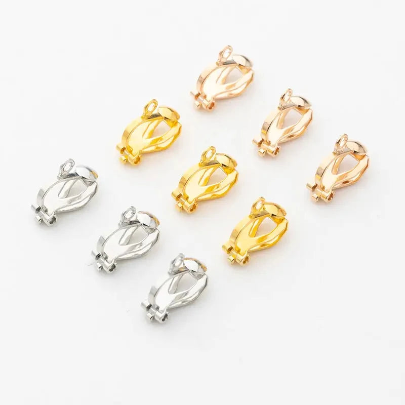PE228 Wholesale Classic Fashion Copper Alloy Earrings Fine KC Gold French Clip Design with Plating Processing Technology