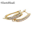 New Arrival 18K Gold Plated White CZ Insert  Hook Earring Accessories for Pearl Stone  DIY Earrings