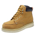 Goodyear Welt Middle Cut Safety Shoes Construction Work Shoes with Steel Toe Plate Horse Leather Rubber Outsole Yellow