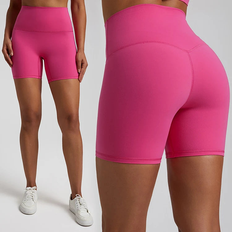 Candy Color Plain Workout Shorts for Women High Waist Squat Proof Yoga Gym Fitness Shorts Customization