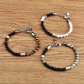Natural Stone Tiger Eye Howlite Beads Bracelet Stainless Steel Clasp Custom Design Bracelets Jewelry for Men