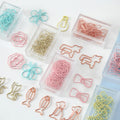 Cartoon Animal Cute Rose Flower Bow Bulb Fish Unicorn Dog Cat Butterfly Shaped Paperclip Metal Paper Clips Stationery With Box