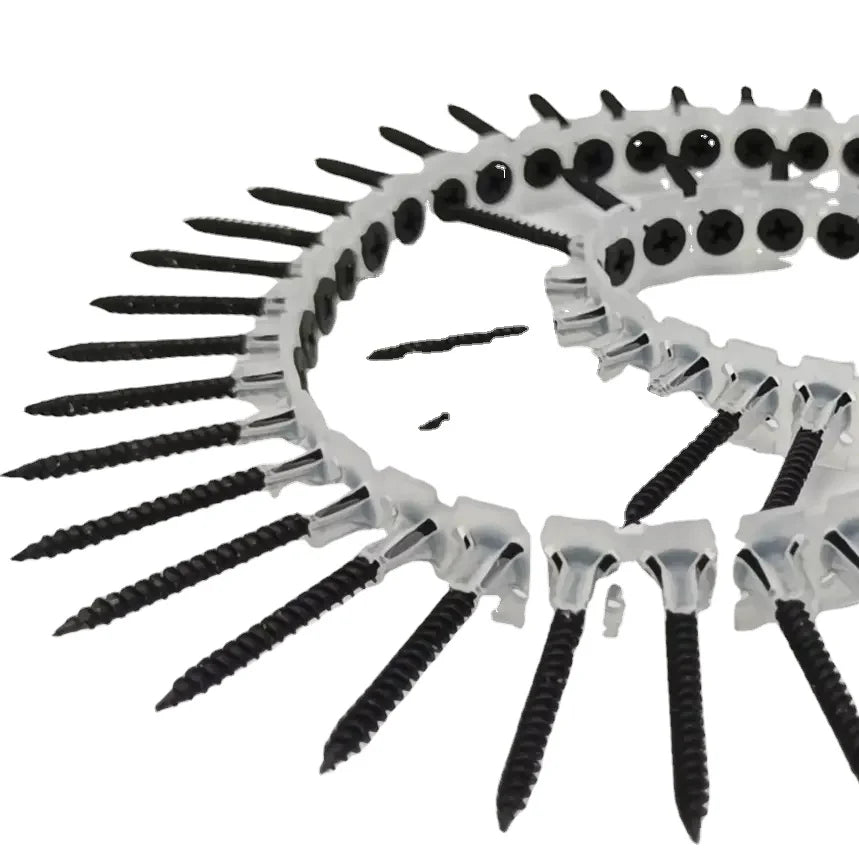 SDPSI Aluminium Dry Wall Screw Fasteners Black Bugle Head Oval Style Black Oxide Plastic Strip Collated Available Inch Metric