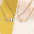 Wholesale Fashion Design W Letter Shaped Zircon Necklace With Zircon Diamond for Women Gift Box