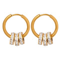 Vintage Surgical Stainless Steel Diamond Studs 18K Gold Plated Vintage Drop Earrings Set Fashion Stud Earrings