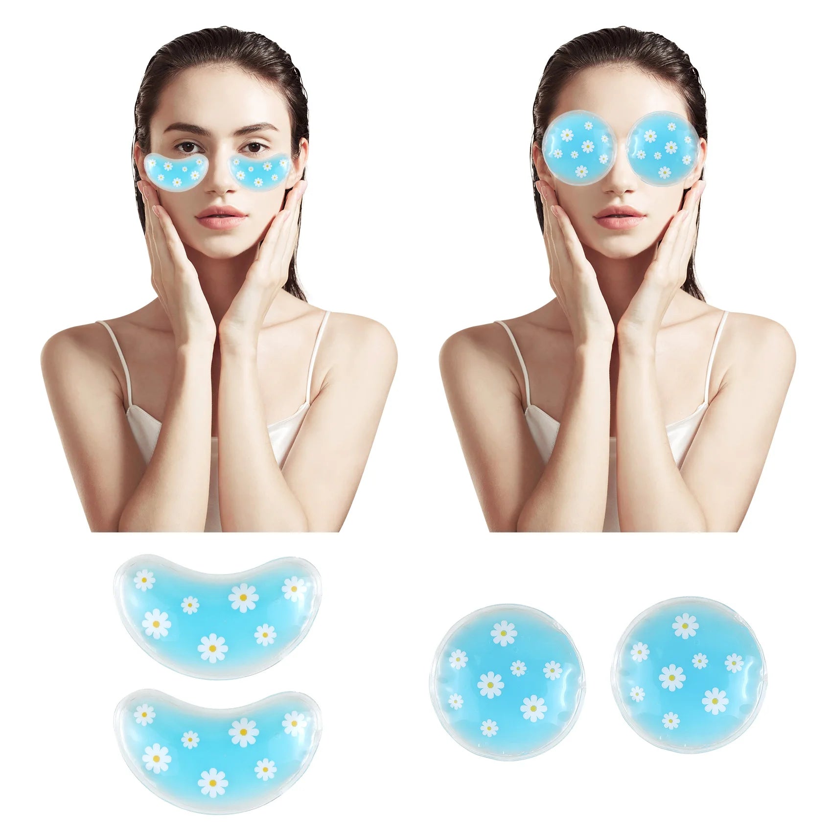 Senwo Reusable Under Eye Cooling Gel Mask with Hot/Cold Packs PVC Material CE Certified for Dark Circles & Puffiness Relief
