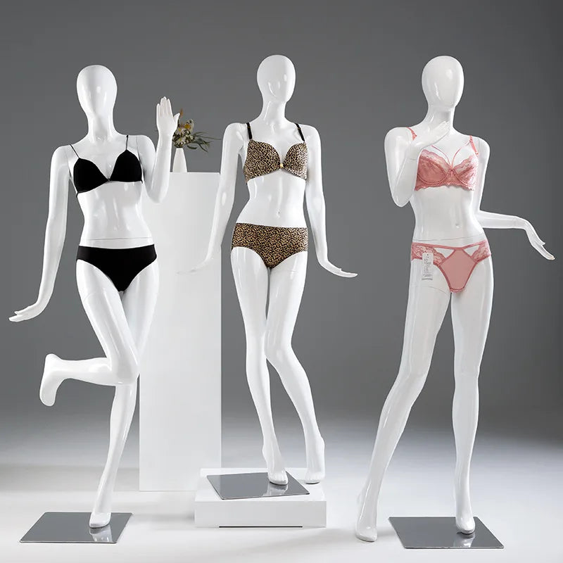Glossy White Underwear Lingerie Manikin