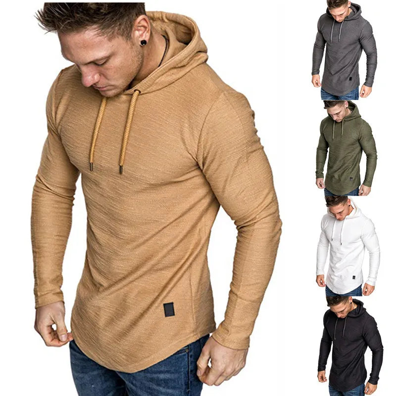 Men's Sporty Smart Casual Printed Athletic Hoodie with Long Sleeves Soft Knitted Fabric Breathable & Quick Dry Features