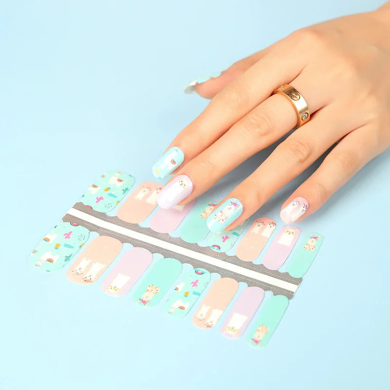 New Japanese Style UV Square Plastic Portable Nail Polish Stickers Trending High Quality Nail Polish Wraps