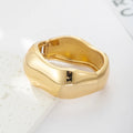 Women's Trendy Punk Style Double-Sided Wide Spring Buckle Cuff Bracelet Glossy Silver Gold Zinc Alloy Gold Plated Party MM B71