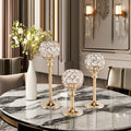 Crystal Candelabra Cylinder Glass Candle Holder Table Centerpiece Home Decoration Elegant Candlestick Ornament