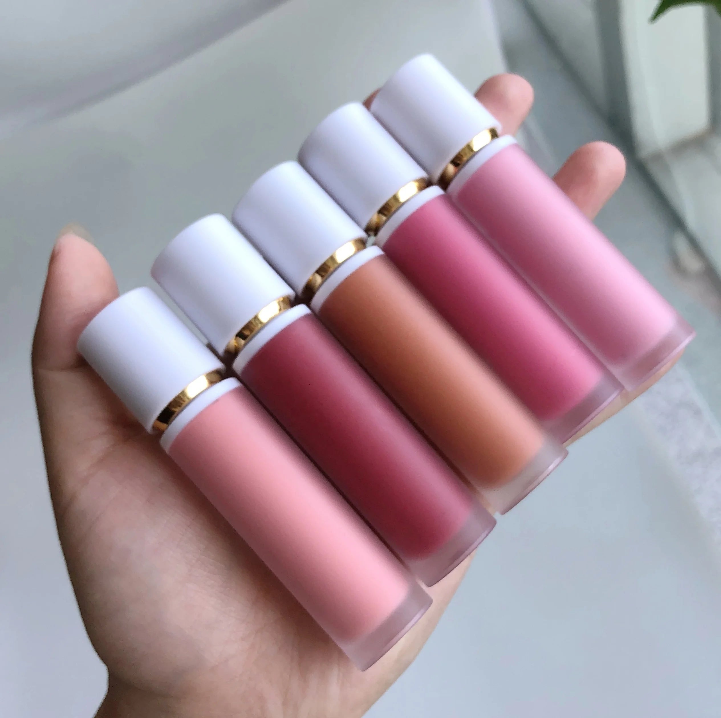 Moisturizing White Tube Blusher Waterproof Long-wearing Red Liquid Blush with Private Label
