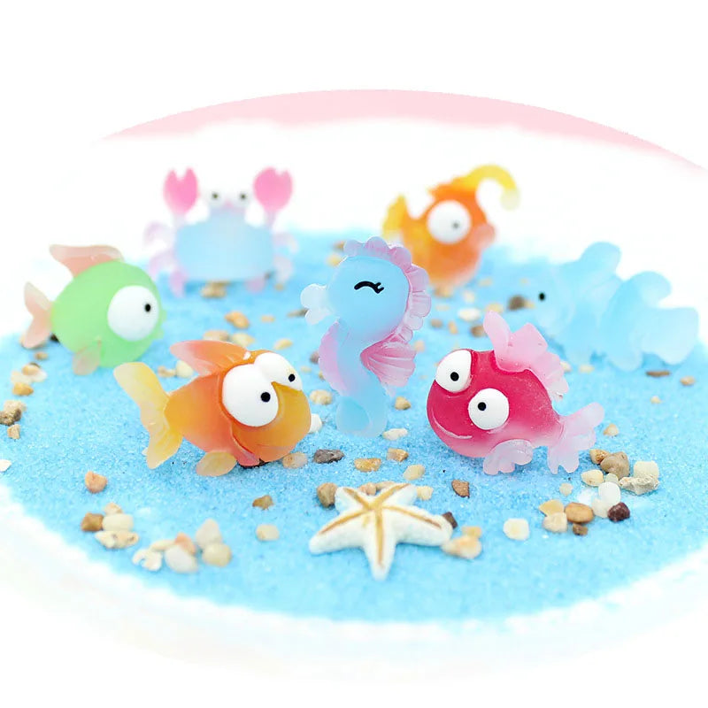 Kawaii Resin Cartoon Ocean Fish Flatback Charms for DIY Jewelry Making Children's Hairpin Decoration