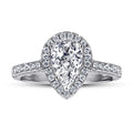 White Gold Plated 925 Sterling Silver Wedding Teardrop Cubic Zirconia Engagement Rings