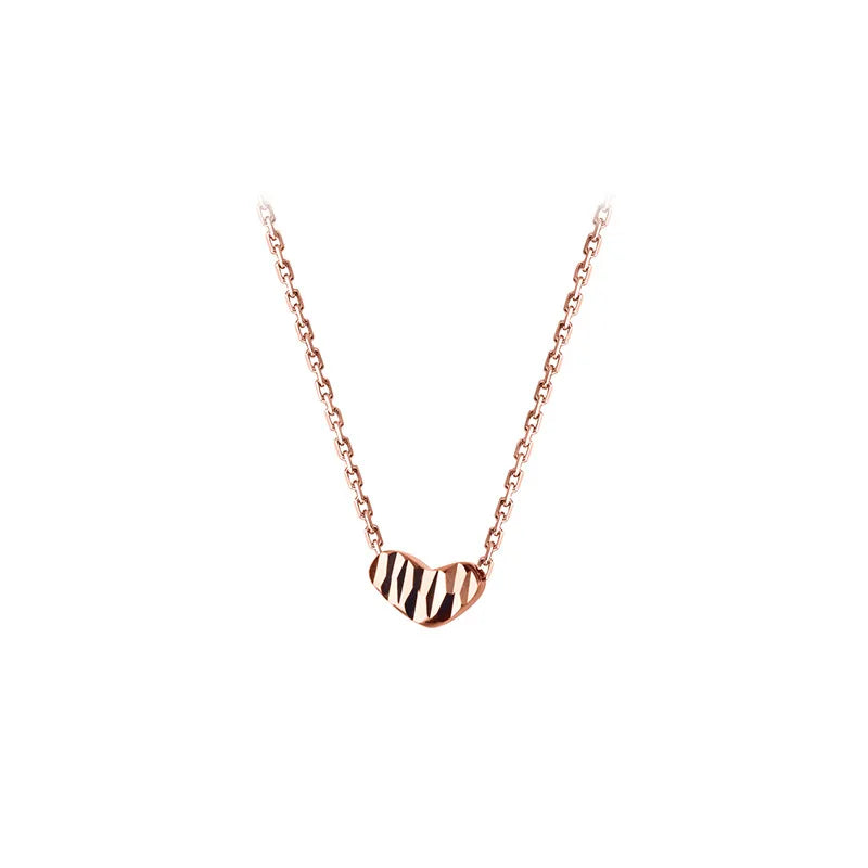 Small Heart Pendant Necklace Rose Gold Plated Chain 925 Sterling Silver Necklaces Fine Jewelry for Women Girlfriend