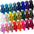 Factory Wholesale Deluxe Velvet Durags Turbans Soft Long Tail Hip-Hop Bandanas Breathable for Outdoor Use