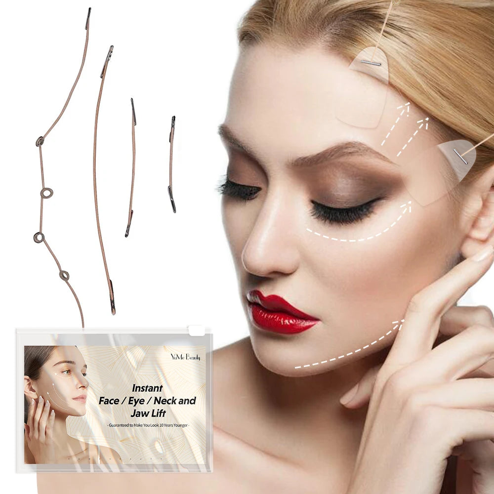 40pcs Face Lift Tape V-shaped Transparent Instant Face Lifting Sticker Invisible Elasticity Waterproof Makeup Tape Tools
