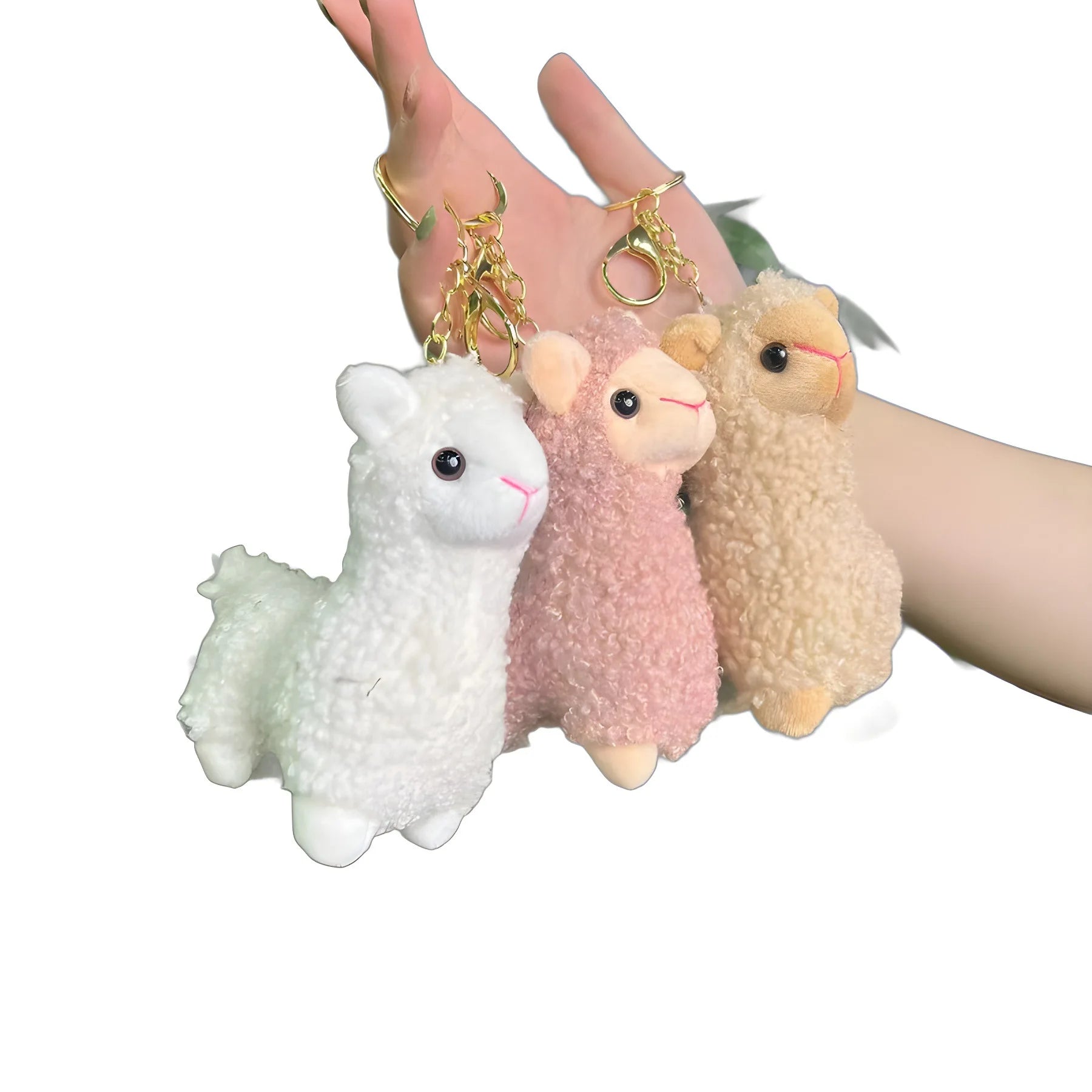 12CM Kawaii Sheep Alpaca Stuffed Doll Keychain Bag Charm Backpack Pendant Alpaca Plush  Animal Toys Doll Sheep Alpaca Keychains