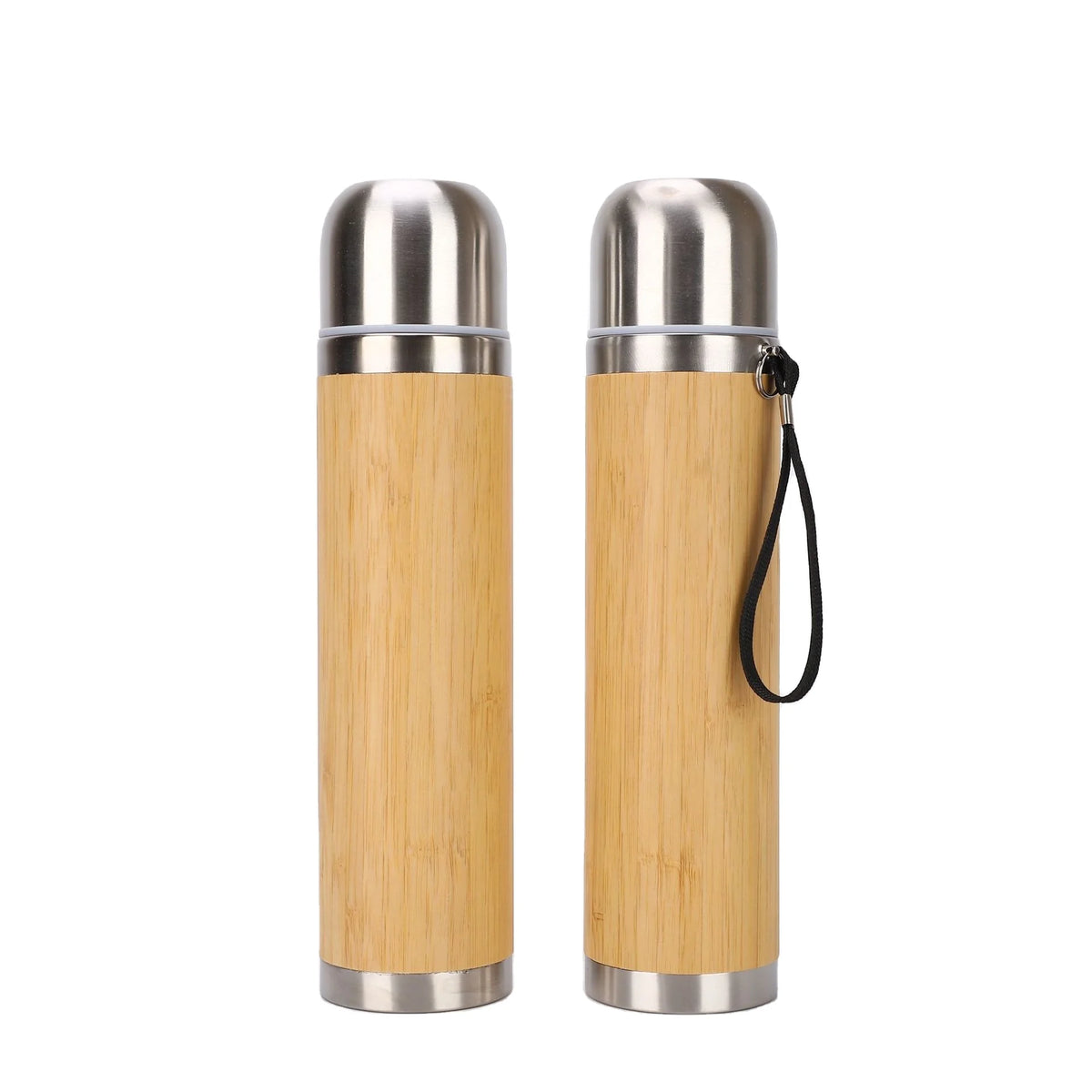 Outdoor Bullet Shape Thermo Water Bottle Insulated Bamboo Vacuum Flask MegaBDM