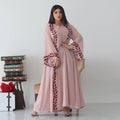 Dubai Modest Plus Size Chiffon Muslim Breathable Anti-Wrinkle Lightweight Neck Abaya Dress Headscarf Middle East Open Kimono