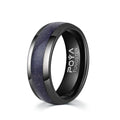 Poya Mens Wedding Band 8mm Blue Sandstone Inlay Tungsten Rings