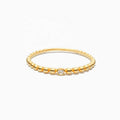 LOZRUNVE 925 Sterling Silver Dainty Bezel Cubic Zirconia Stack Beaded Ring Women