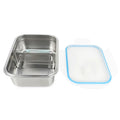 LeakProof Rectangle Lunch Box Kids Stainless Steel Bento Box With Plastic Lid Microwave Dishwasher Safe Tiffin Lunch Box