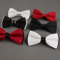 Classic Solid Color Water-Proof Double Fold Bow Tie Two Tone Polyester Material Party Wedding Accessories for Men and Women