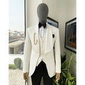 Italian Design Mens Luxury Blazers Vest Pants Suits Set 3 Pieces Jacquard Party Prom Wedding Suits for Men Groom Tuxedos Suits