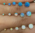 S925 Sterling Silver Wear Harsh Accessories Flash Diamond Blue Opal Stud Earrings