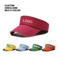 Custom Logo Sun Visor Hats Adjustable 100% Polyester Plain Golf Sport Sun Cap Visor Cap Hat Summer Outdoor Protection Visor Hat