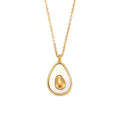 Personalise 18K Gold Plated Charms Necklace Fashion Link Chain Avocado Pendant Necklace for Women Stainless Steel