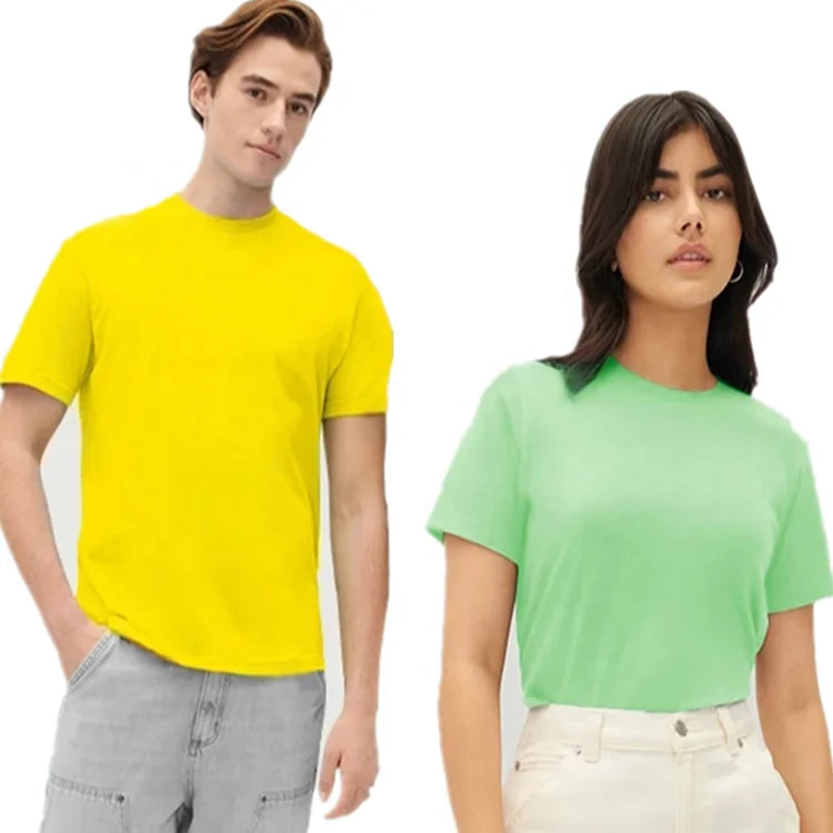 210gsm 100% Cotton Men's Women's Short Sleeve Unisex Plain Solid Basic Casual Tee t Shirt T-shirts T-shirt