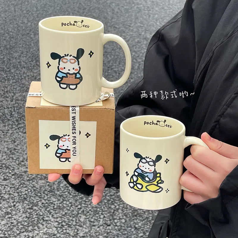 Solhui Cartoon Dog Design Ceramic Coffee Mug Cute Animal Dog Mug