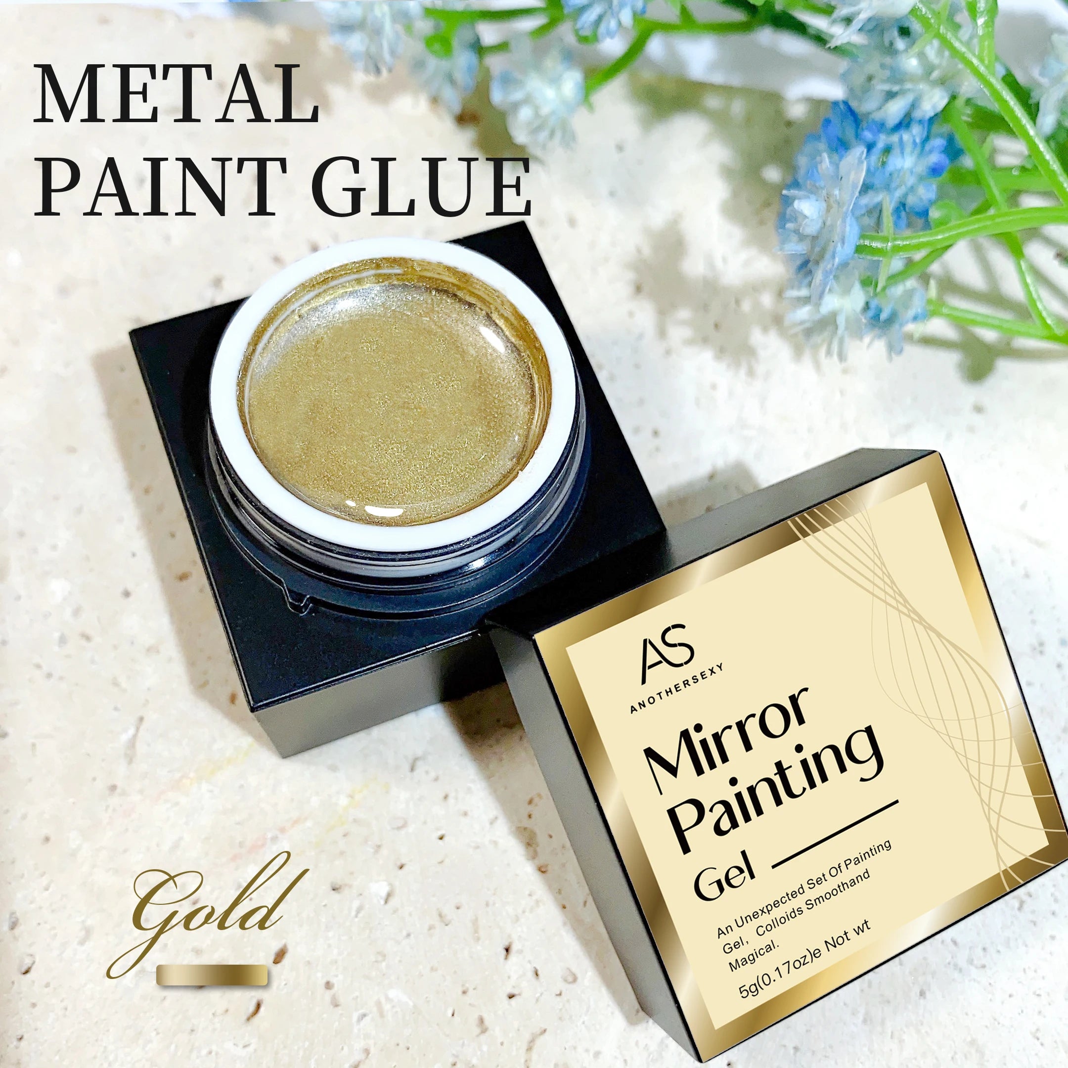 AS Gold Metallic Liner Gel Nail Polish Chrome Super Bright Mirror Effect Painting Drawing Line French Gel Nail Art Varnish