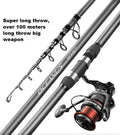Medium Heavy 2.4M to 5.4M Telescopic Carbon Fishing Rod for Saltwater Long Throlling Sea Boat EVA Handle for River Lake Fishing